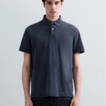 Replay Marble Dye Piquet Dk Navy